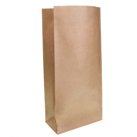 Brown Block Bottom Paper Bag No 4 Heavy Duty - 185(W) x 445(H) x 100(G) mm